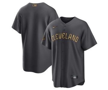 Men's Cleveland Guardians Blank Charcoal 2022 All-Star Cool Base Stitched Baseball Jersey