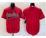 Men's Cleveland Guardians Blank Red With Patch Cool Base Stitched Baseball Jersey