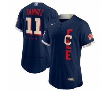 Men's Cleveland Indians #11 José Ramírez Nike Navy 2021 MLB All-Star  Authentic Player Jersey