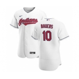 Men's Nike Cleveland Indians #10 Jake Bauers White Home 2020 Authentic Team Baseball Jersey