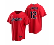 Men's Nike Cleveland Indians #12 Francisco Lindor Red Alternate Stitched Baseball Jersey