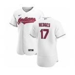 Men's Nike Cleveland Indians #17 Austin Hedges White Home 2020 Authentic Team Baseball Jersey