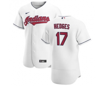 Men's Nike Cleveland Indians #17 Austin Hedges White Home 2020 Authentic Team Baseball Jersey