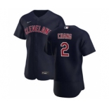 Men's Nike Cleveland Indians #2 Yu Chang Navy Alternate 2020 Authentic Player Baseball Jersey