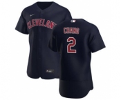 Men's Nike Cleveland Indians #2 Yu Chang Navy Alternate 2020 Authentic Player Baseball Jersey