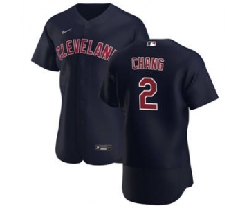 Men's Nike Cleveland Indians #2 Yu Chang Navy Alternate 2020 Authentic Player Baseball Jersey