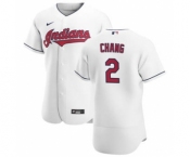 Men's Nike Cleveland Indians #2 Yu Chang White Home 2020 Authentic Team Baseball Jersey