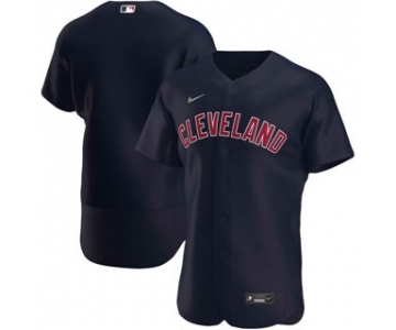 Men's Nike Cleveland Indians 2020 Navy Alternate Authentic Logo Team Baseball Jersey