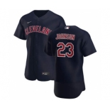 Men's Nike Cleveland Indians #23 Daniel Johnson Navy Alternate 2020 Authentic Player Baseball Jersey