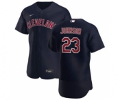 Men's Nike Cleveland Indians #23 Daniel Johnson Navy Alternate 2020 Authentic Player Baseball Jersey