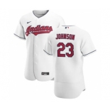 Men's Nike Cleveland Indians #23 Daniel Johnson White Home 2020 Authentic Team Baseball Jersey