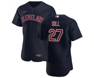 Men's Nike Cleveland Indians #27 Cam Hill Navy Alternate 2020 Authentic Player Baseball Jersey