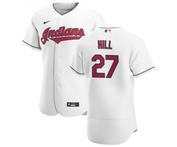 Men's Nike Cleveland Indians #27 Cam Hill White Home 2020 Authentic Team Baseball Jersey