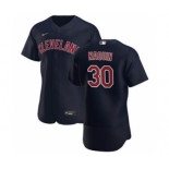 Men's Nike Cleveland Indians #30 Tyler Naquin Navy Alternate 2020 Authentic Player Baseball Jersey