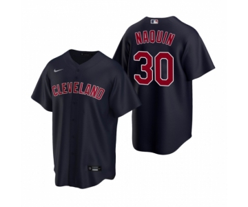 Men's Nike Cleveland Indians #30 Tyler Naquin Navy Alternate Stitched Baseball Jersey