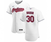 Men's Nike Cleveland Indians #30 Tyler Naquin White Home 2020 Authentic Team Baseball Jersey