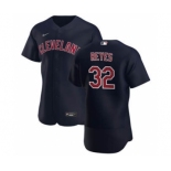 Men's Nike Cleveland Indians #32 Franmil Reyes Navy Alternate 2020 Authentic Player Baseball Jersey