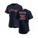 Men's Nike Cleveland Indians #35 Oscar Mercado Navy Alternate 2020 Authentic Player Baseball Jersey