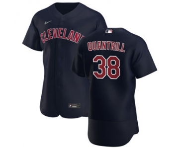 Men's Nike Cleveland Indians #38 Cal Quantrill Navy Alternate 2020 Authentic Player Baseball Jersey