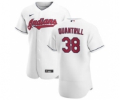 Men's Nike Cleveland Indians #38 Cal Quantrill White Home 2020 Authentic Team Baseball Jersey