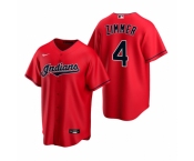 Men's Nike Cleveland Indians #4 Bradley Zimmer Red Alternate Stitched Baseball Jersey