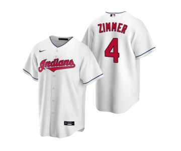 Men's Nike Cleveland Indians #4 Bradley Zimmer White Home Stitched Baseball Jersey