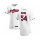 Men's Nike Cleveland Indians #54 Logan Allen White Home 2020 Authentic Team Baseball Jersey