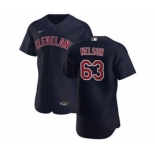 Men's Nike Cleveland Indians #63 Kyle Nelson Navy Alternate 2020 Authentic Player Baseball Jersey