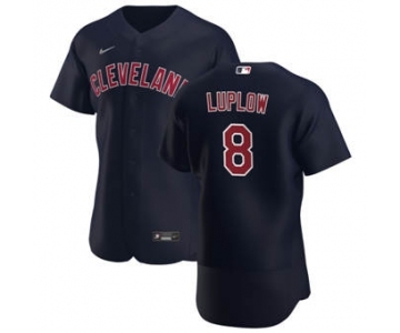 Men's Nike Cleveland Indians #8 Jordan Luplow Navy Alternate 2020 Authentic Player Baseball Jersey