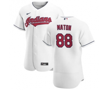 Men's Nike Cleveland Indians #88 Phil Maton White Home 2020 Authentic Team Baseball Jersey