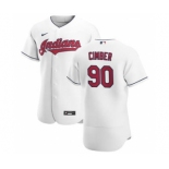 Men's Nike Cleveland Indians #90 Adam Cimber White Home 2020 Authentic Team Baseball Jersey