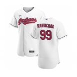 Men's Nike Cleveland Indians #99 James Karinchak White Home 2020 Authentic Team Baseball Jersey