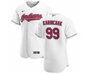 Men's Nike Cleveland Indians #99 James Karinchak White Home 2020 Authentic Team Baseball Jersey