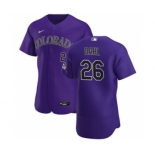 Men's Nike Colorado Rockies #26 David Dahl Purple Alternate 2020 Authentic Player Baseball Jersey