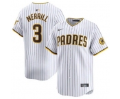 Men San Diego Padres 3 Jackson Merrill White 2024 Home Limited Stitched Baseball Jersey