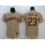 Men's Majestic San Diego Padres #23 Fernando Tatis Jr. Grey Strip Flexbase Authentic Collection MLB Jersey