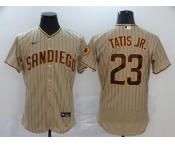 Men's Majestic San Diego Padres #23 Fernando Tatis Jr. Grey Strip Flexbase Authentic Collection MLB Jersey