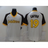 Men's Ness San Diego Padres #19 Tony Gwynn Nike Replica White Throwback MLB Jersey