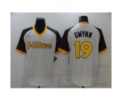 Men's Ness San Diego Padres #19 Tony Gwynn Nike Replica White Throwback MLB Jersey