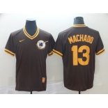 Men's Nike Diego Padres  #13 Manny Machado Brown Throwback MLB Jersey