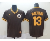 Men's Nike Diego Padres  #13 Manny Machado Brown Throwback MLB Jersey