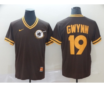 Men's Nike Diego Padres  #19 Tony Gwynn Brown Throwback MLB Jersey