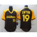 Men's Nike Majestic San Diego Padres #19 Tony Gwynn Brown Retro MLB Jersey