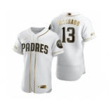 Men's Nike San Diego Padres #13 Manny Machado White 2020 Authentic Golden Edition Baseball Jersey