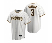 Men's Nike San Diego Padres #3 Ian Kinsler White Brown Home Stitched Baseball Jersey