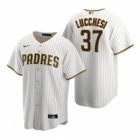 Men's Nike San Diego Padres #37 Joey Lucchesi White Brown Home Stitched Baseball Jersey