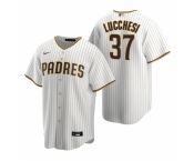 Men's Nike San Diego Padres #37 Joey Lucchesi White Brown Home Stitched Baseball Jersey