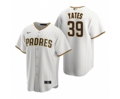 Men's Nike San Diego Padres #39 Kirby Yates White Brown Home Stitched Baseball Jersey