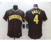 Men's Nike San Diego Padres #4 Blake Snell Brown Alternate Flex Base Authentic Collection Baseball Jersey