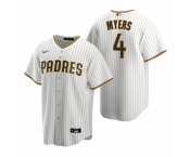 Men's Nike San Diego Padres #4 Wil Myers White Brown Home Stitched Baseball Jersey